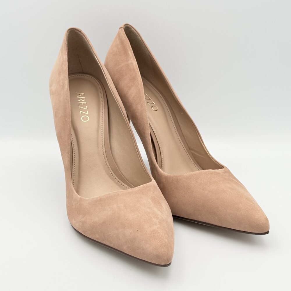 Arezzo Women's Nude Suede Pointed-Toe Heels